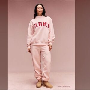 Parke - Valentine's Varsity Mockneck - Peony & Crimson - Women's sz SMALL/MEDIUM